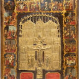 A LARGE AND FINE ICON SHOWING THE PASSION AND THE CRUCIFIXION OF CHRIST - photo 1