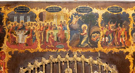 A LARGE AND FINE ICON SHOWING THE PASSION AND THE CRUCIFIXION OF CHRIST - photo 3