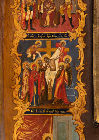 A LARGE AND FINE ICON SHOWING THE PASSION AND THE CRUCIFIXION OF CHRIST - photo 5