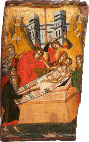 A VERY FINE ICON SHOWING THE ENTOMBMENT OF CHRIST - фото 1