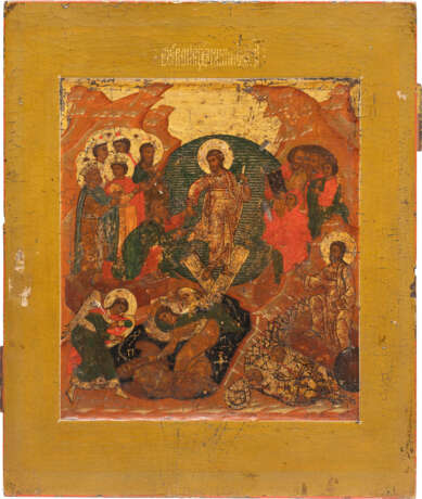 A VERY FINE ICON SHOWING THE RESURRECTION OF CHRIST AND THE DESCENT INTO HELL - фото 1