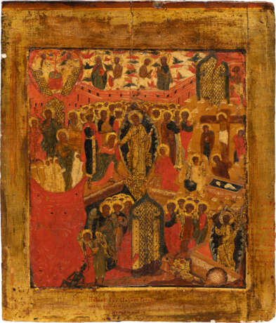 A VERY FINE ICON SHOWING THE RESURRECTION AND THE HARROWING OF HELL - photo 1