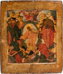 A VERY FINE ICON SHOWING THE DESCENT INTO HELL AND THE HARROWING OF HELL