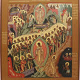 A VERY FINE AND LARGE ICON SHOWING THE DESCENT INTO HELL AND THE RESURRECTION OF CHRIST - photo 1