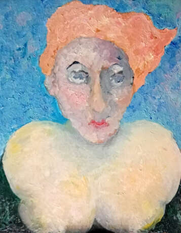 Женщина в платке Canvas on the subframe Oil paint Surrealism Portrait Russia 2020 - photo 1