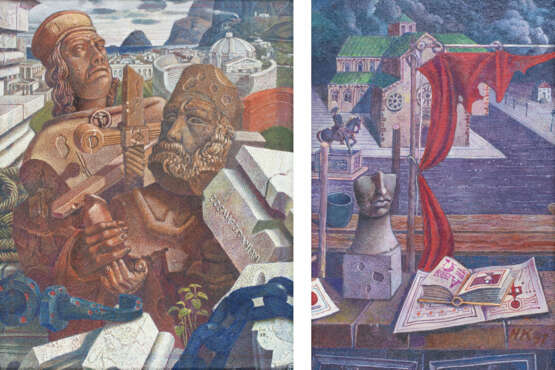 Paar Gemälde mit historischen Motiven - Foto 1