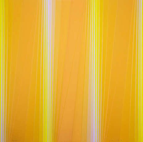 Streifenkomposition in Gelb, Orange und Violett - Foto 1