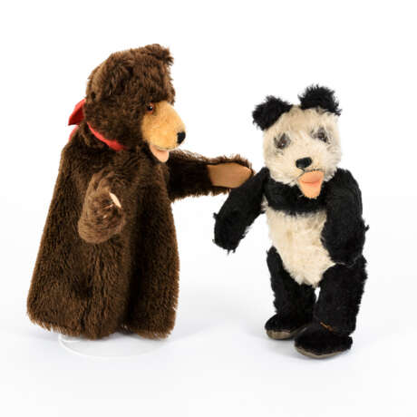 Panda und Hand-Teddy. Steiff. - Foto 1