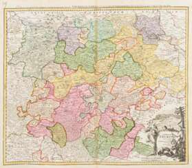 HOMANN, Johann Baptist (1664 Oberkammlach - 1724 Nuremberg). Map of Thuringia.