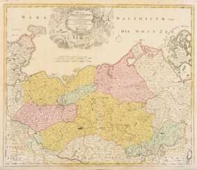 HOMANN, Johann Baptist (1664 Oberkammlach - 1724 Nuremberg). Map of the Duchy of Mecklenburg-Sch