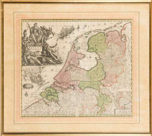 SEUTTER, Matthäus (1678 Augsburg - 1757 Augsburg). Landkarte der Vereinigten Niederlande. - Foto 1