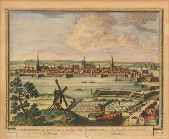 SCHENK, Peter (der Ältere) (1660 Elberfeld - 1711 Leipzig). Ansicht von Stralsund . - фото 1