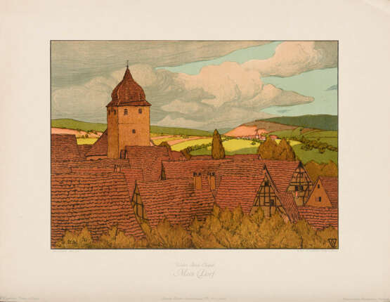 STRICH-CHAPELL, Walter (1877 Stuttgart - 1960 Sersheim). "Mein Dorf". - Foto 1