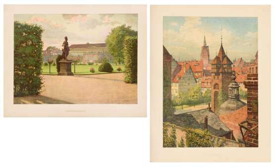 JORDAN, Ernst (1858 Hannover - 1924 Barsinghausen). 2 Werke: "Stadtturm" und "Herrenhausen Hannover" - photo 1
