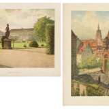 JORDAN, Ernst (1858 Hannover - 1924 Barsinghausen). 2 Werke: "Stadtturm" und "Herrenhausen Hannover" - Foto 1