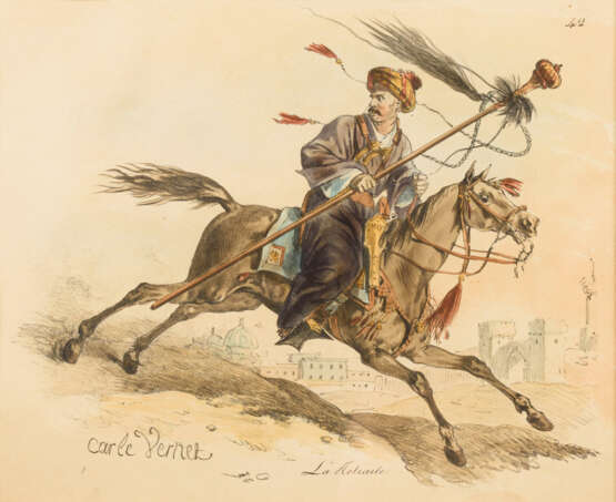 VERNET, Antoine Charles Horace (1758 Bordeaux - 1836 Paris). 2 Werke mit orientalischen Kriegern zu - Foto 3