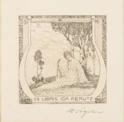 VOGELER, Heinrich (1872 Bremen - 1942 Kolchos). "Exlibris Ida Perütz" .