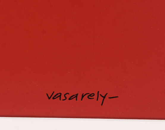VASARELY, Victor (1906 Pécs - 1997 Paris). Komposition auf rotem Fond. - Foto 2