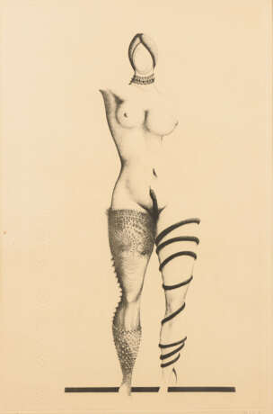 ROLDÁN, Modesto (1926 - 2014). Surrealistischer weiblicher Akt mit Schlange. - Foto 1