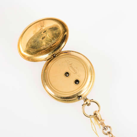 Goldene Damentaschenuhr an Uhrenkette. - фото 4