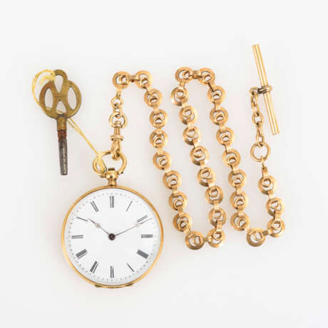 Goldene Damentaschenuhr an Uhrenkette. - photo 5