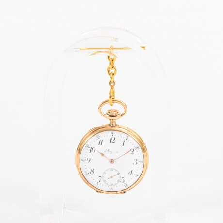 Goldene Taschenuhr mit Uhrenhalter. Longines. - фото 2