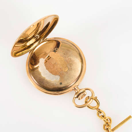 Goldene Taschenuhr mit Uhrenhalter. Longines. - photo 5