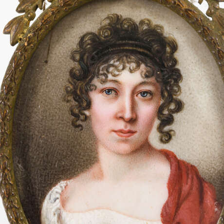 Empire-Miniatur: Bildnis einer jungen Frau. - Foto 2