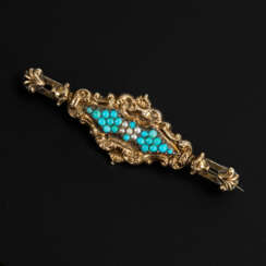 Biedermeier brooch with turquoise.