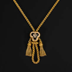 Necklace with slider and diamond roses 2nd half 19th cent. century