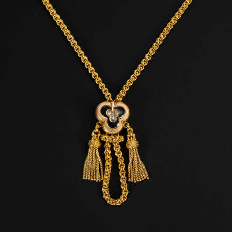 Halskette mit Schieber und Diamantrosen 2. H.19. Jahrhundert - фото 1