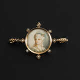 Miniaturbrosche mit Perlchen 2. Hälfte 19. Jahrhundert - фото 1