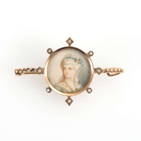 Miniaturbrosche mit Perlchen 2. Hälfte 19. Jahrhundert - Foto 2