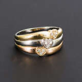 3-farbiger Ring mit Diamanten. - photo 2