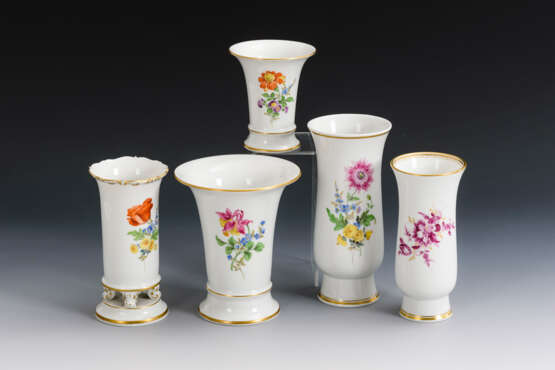 5 Vasen mit Blumenmalerei. Meissen. - фото 2