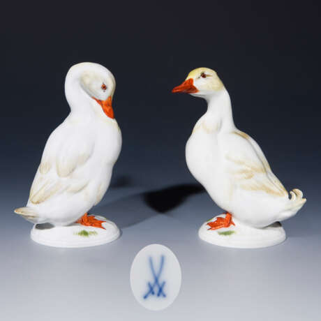 Paar Tierfiguren: Ente und Erpel. Meissen. - photo 1