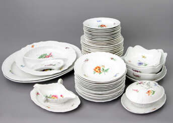 MEISSEN dining service for 12 people German flower colorful', Knauf swords & Pfeiffer time