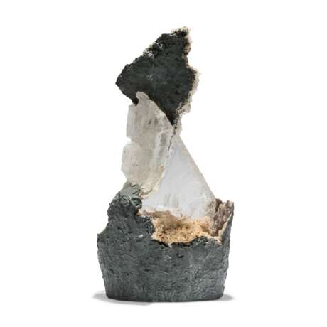 A SPECIMEN OF SELENITE ON QUARTZ - photo 2