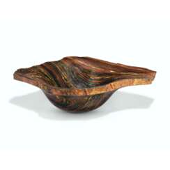 A LARGE BOWL OF BANDED IRON TIGER-EYE
