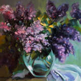 Painting “Lilac”, Canvas on cardboard, Oil, Realist, Flower still life, Russia, 2020 - photo 1