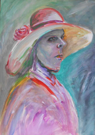 таинственная дама из дрездена Whatman paper Watercolor Expressionism Genre art 2021 - photo 1