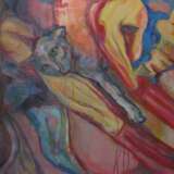 Gemälde „Komposition mit einem Kätzchen“, масло/холст на подрамнике, Öl auf Leinwand, Abstrakter Expressionismus, Ukraine, 2021 - Foto 1