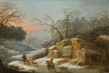 VOLLERDT, attributed to Johann Christian (1708 Leipzig - 1769 Dresden). Romantic winter landscape