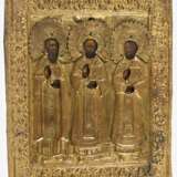 Zwei Ikonen mit Maria und Jesus sowie drei Heiligen mit Oklad. - photo 3