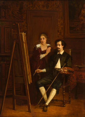 PECRUS, Charles (1826 Limoges - 1907 Paris). Im Atelier. - photo 1