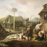MILLIAN, Thaddäus (1794 Polna - 1875 Ungarn). Familie auf dem Bauernhof. - фото 1