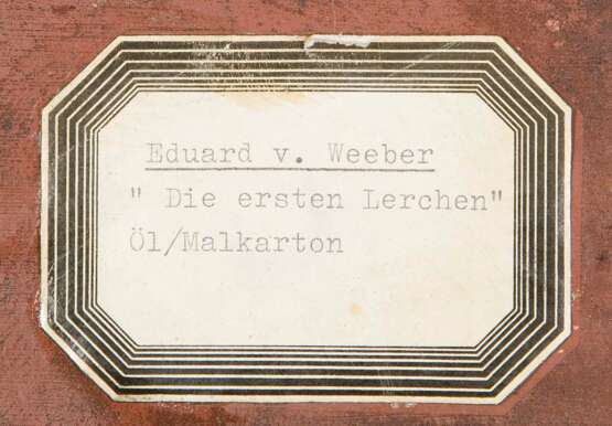 WEEBER, Eduard von zugeschrieben (1834 Wien - 1891 Wien). Die ersten Lerchen. - photo 3