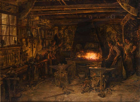 FIRMIN-GIRARD, François-Marie (1838 Poncin - 1921 Montluçon). Zwei Industriegemälde. - Foto 2