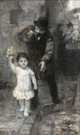 BERG, Joan Frans (1853 - 1935). Blumenkind mit Vater. - photo 1