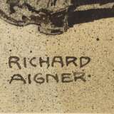 AIGNER, Richard (1867 München - 1925 ebd.). Genreszene mit alten Herren und einer Frau. - photo 2